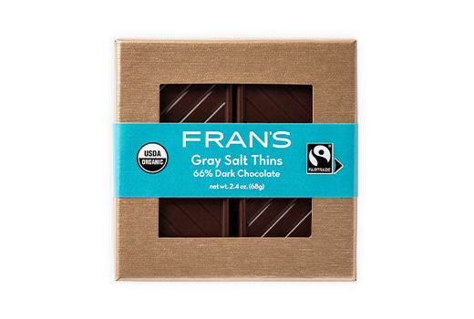 Fran's Gray Salt Thins 66% Dark Chocolate