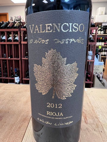 Valenciso Rioja Reserva 10 Anos Después 2012