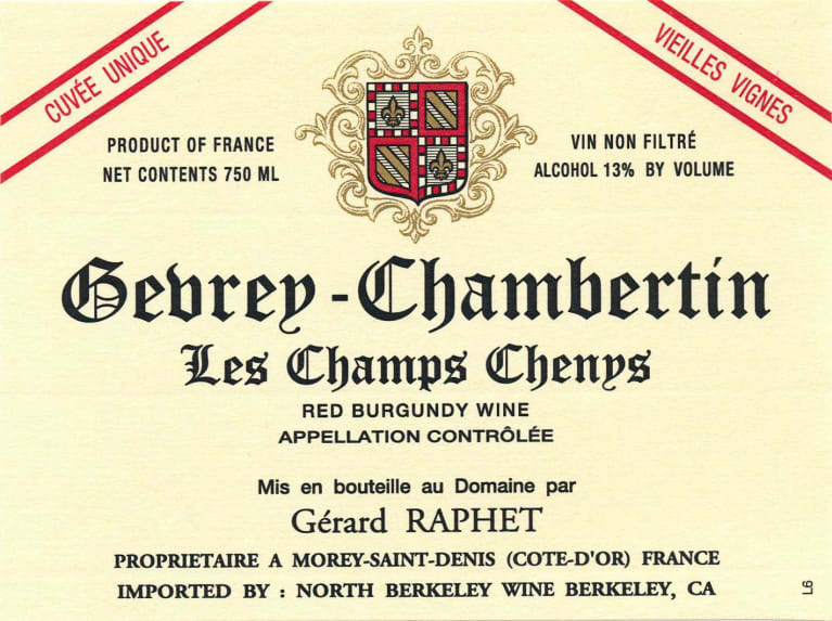 Gerard Raphet Gevrey-Chambertin Champs Chenys 2021