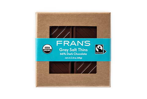 Fran's Gray Salt Thins 66% Dark Chocolate